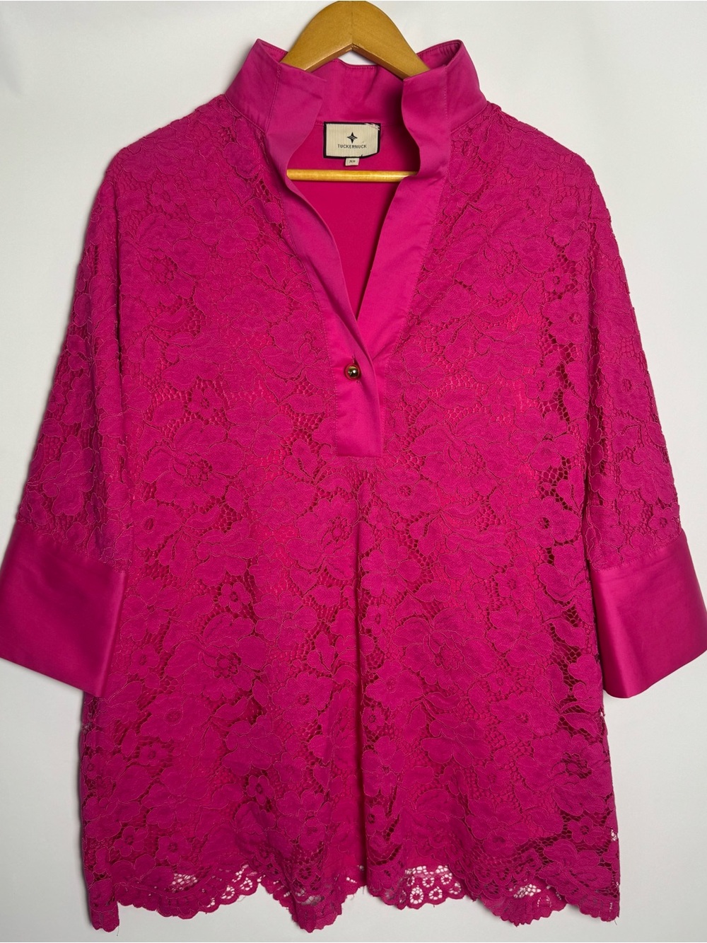 Tuckernuck Pink Lace Tunic Top Womens Large XS